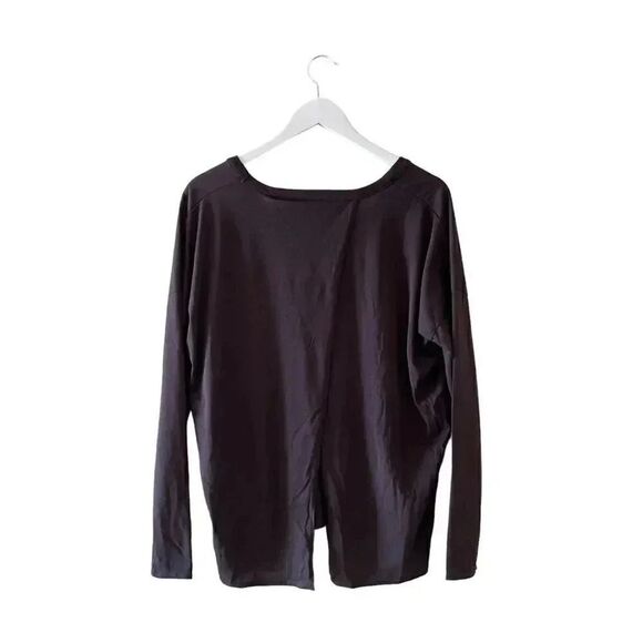NWT Chaser V NECK TULIP BACK PULLOVER Union Black Long Sleeves Women’s Blouse M - Picture 5 of 11